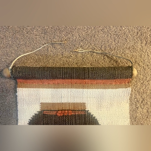 VTG Southwestern Wall Hanging Tapestry Boho Woven Wool Pottery MCM Earth Tones - Picture 11 of 11